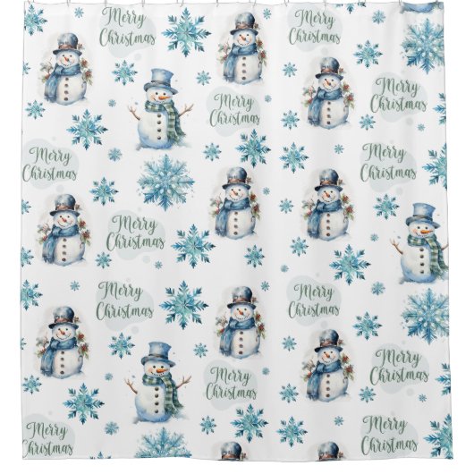 Rideaux De Douche Christmas Snowman (Devant)