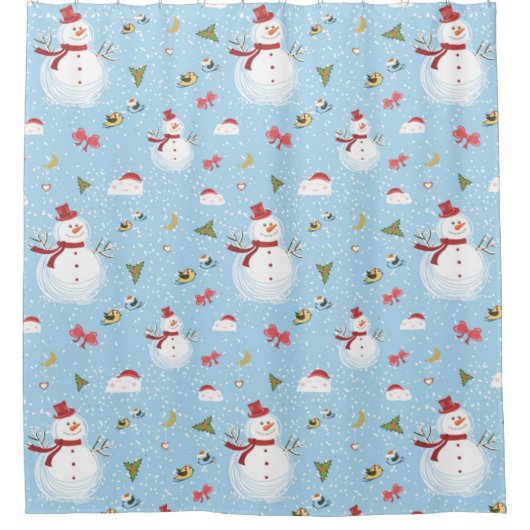 Rideaux De Douche Christmas Snowman (Devant)