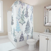 Rideaux De Douche Christmas tree pattern (En situation)