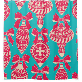 Rideaux De Douche Christmas vintage pattern. Seamless pattern with C