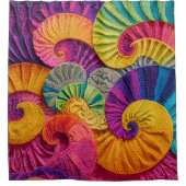 Rideaux De Douche Chromatic Shells: Vibrant Spiral Mosaic (Devant)
