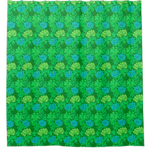 Rideaux De Douche Chrysanthèmes de William Morris, vert de chaux et