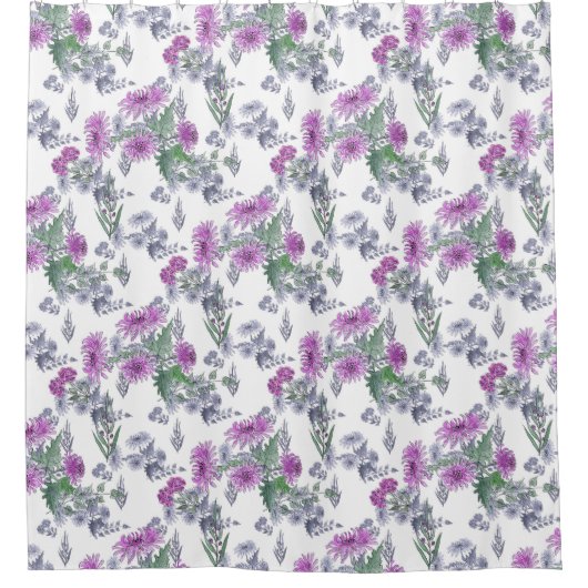 Rideaux De Douche Chrysanthèmes lilas (Devant)