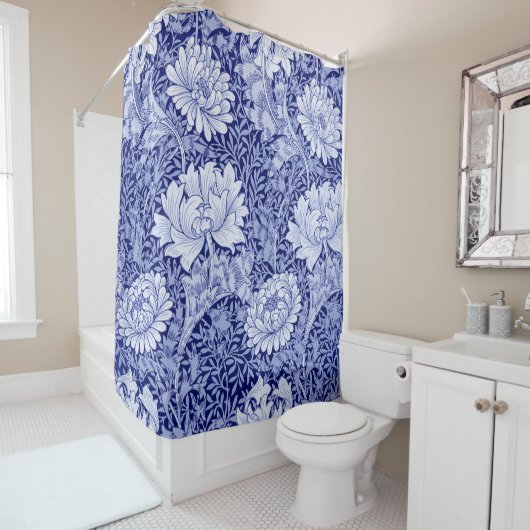 Rideaux De Douche Chrysanthemum Blue, William Morris (En situation)