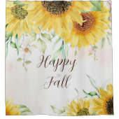 Rideaux De Douche Chute de tournesol avec texte personnalisable (Devant)
