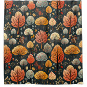 Rideaux De Douche Chutes d'automne lunaires et motif feuille (Devant)