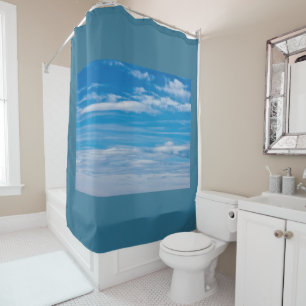 Rideaux De Douche Ciel bleu avec flux nuageux