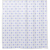 Rideaux De Douche Ciel Bleu & Fleurs Blanches sur Blanc (Devant)