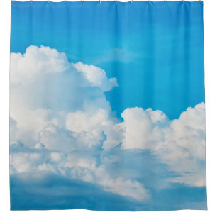 Rideaux De Douche Ciel bleu nuages arrière - plans blanc