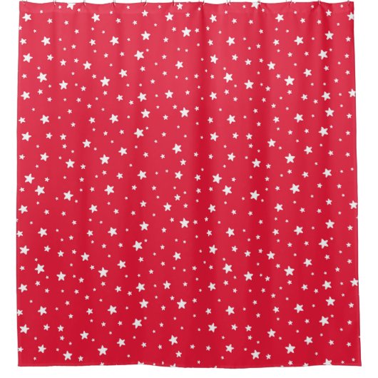Rideaux De Douche Ciel céleste des étoiles rouges et blanches (Devant)