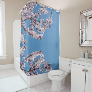 Rideaux De Douche ciel de fleurs roses