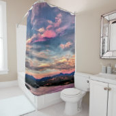 Rideaux De Douche Ciel rose (En situation)