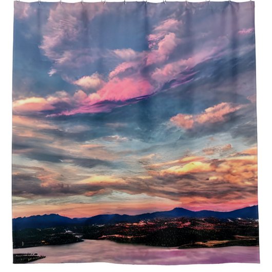 Rideaux De Douche Ciel rose (Devant)