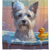 Rideaux De Douche Ciel Terrier Sloppy Sleepy mignon drôle (Devant)