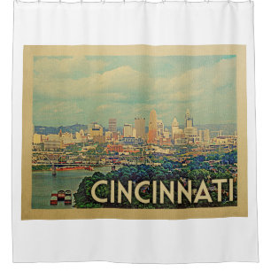 Rideaux De Douche Cincinnati Vintage voyage de l'Ohio