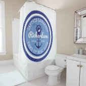 Rideaux De Douche cinquantième Capitaine Nautical Rope Anchor Helm (En situation)