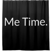 Rideaux De Douche Citation amusante Texte temps blanc blanc moderne (Devant)