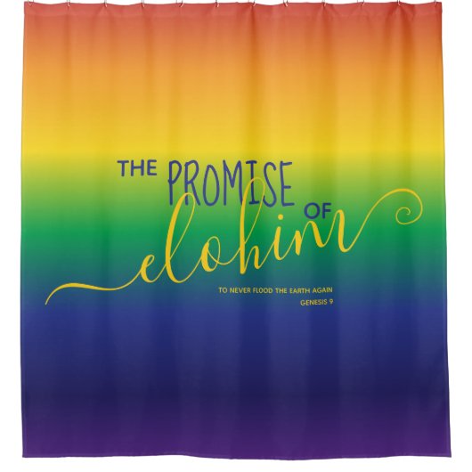 Rideaux De Douche Citation de la Bible arc-en-ciel (Devant)