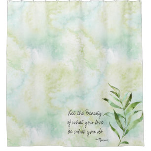 Rideaux De Douche Citation de Rumi de feuille d'aquarelle