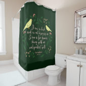 Rideaux De Douche Citation d'oiseaux floraux verts Jane Eyre Charlot (En situation)