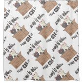 Rideaux De Douche Citation drôle Accueil est où est votre chat (Devant)