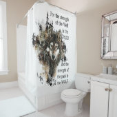 Rideaux De Douche Citation Inspirante de la famille Wolf & Pack (En situation)