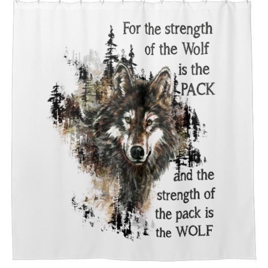 Rideaux De Douche Citation Inspirante de la famille Wolf & Pack (Devant)