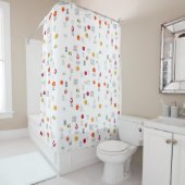 Rideaux De Douche Citations quotidiennes Rouge Jaune Rose Orange Fle (En situation)