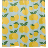 Rideaux De Douche Citron Motif Fruit Rétro Jaune Sur Vert (Devant)