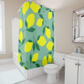 Rideaux De Douche Citron simple, Arrière - plan vert. (En situation)