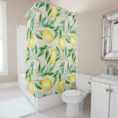 Rideaux De Douche citrons aquarelle, motif de fruits sans soudure. (En situation)