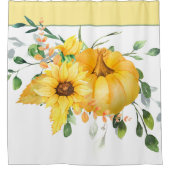 Rideaux De Douche Citrouille d'automne, tournesols et verdure (Devant)