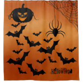 Rideaux De Douche Citrouille de chauves-souris et araignée (Devant)