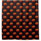 Rideaux De Douche Citrouille D'Halloween, Citrouille Orange Trou Ou  (Devant)