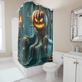 Rideaux De Douche Citrouille effrayant King (En situation)