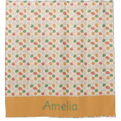 Rideaux De Douche Citrouille Halloween orange jaune vert (Devant)