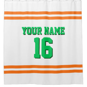 Rideaux De Douche Citrouille Orange White Stripes Sports Jersey