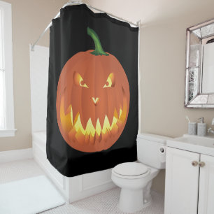 Rideaux De Douche Citrouille pour Halloween...