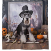 Rideaux De Douche Citrouilles de Schnauzer miniature Halloween (Devant)