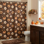 Rideaux De Douche Citrouilles et fleurs d'automne