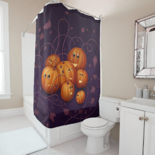 Rideaux De Douche Citrouilles heureux