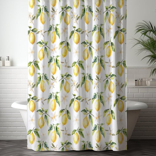 Rideaux De Douche Citrus Citron Fruit Floral Motif botanique
