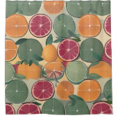 Rideaux De Douche Citrus dans les tons muets (Devant)