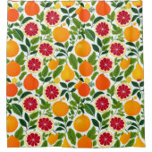 Rideaux De Douche Citrus, poires et Motif Feuille (Devant)
