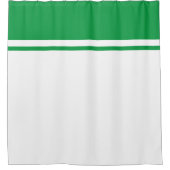 Rideaux De Douche Clair Kelly Green Top Strips Sur Blanc (Devant)