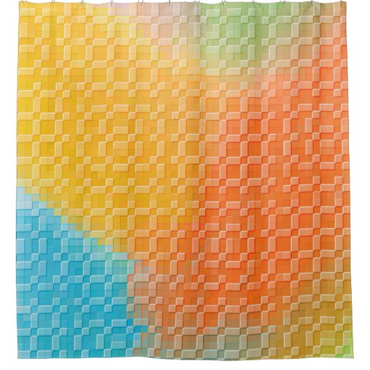 RIDEAUX DE DOUCHE CLAIR MODERNE COLORÉ ABSTRAIT (Devant)