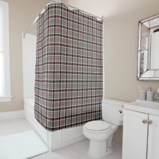 Rideaux De Douche Clan gris, rouge et noir Plaid Thompson Tartan