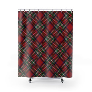 Rideaux De Douche Clan rustique rouge et vert plaid Stewart Tartan
