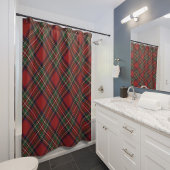 Rideaux De Douche Clan rustique rouge et vert plaid Stewart Tartan