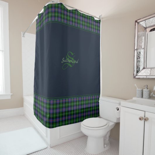 Rideaux De Douche Clan Sutherland Tartan (En situation)